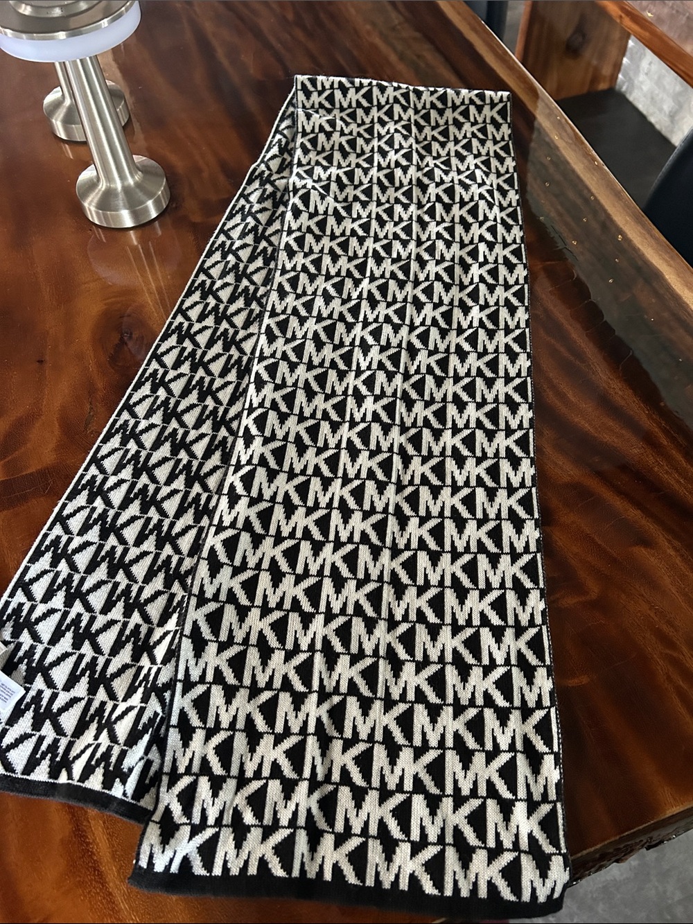 MICHAEL Michael Kors Black and White Geometric Scarf